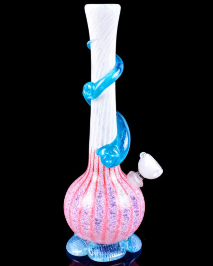The Marvelous - 12" Dual Frit Wire Wrap Vase Bong - Ruby Teal