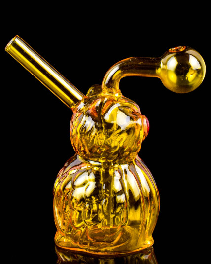 Owl Design Dab Rig Bong Oil Burner Amber