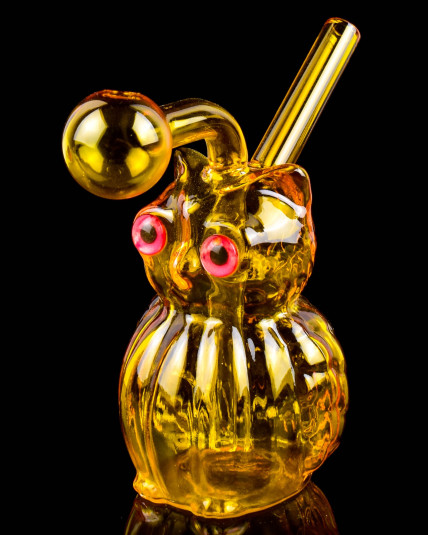 Owl Design Dab Rig Bong Oil Burner Amber