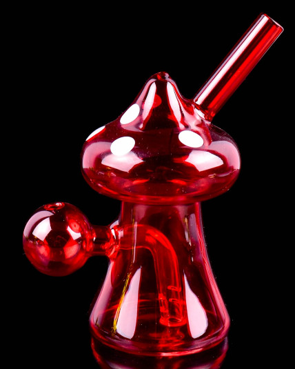 Wonderland Mushroom Dab Rig Bong Oil Burner - Ruby