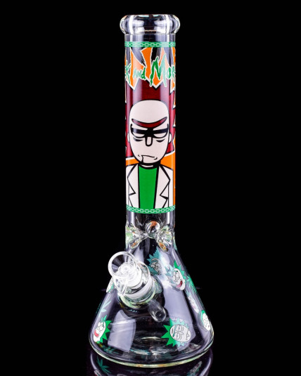 14" Rick N Morty Beaker Bong Glow In The Dark - Brown