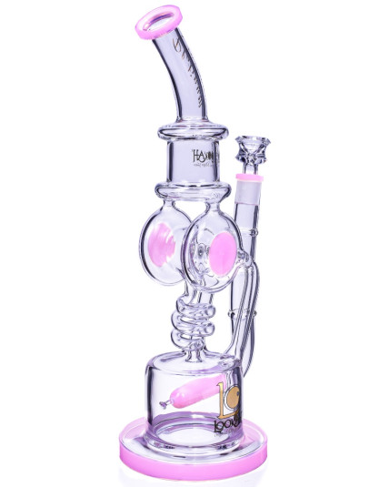 The Will - Lookah Glass 13" Recycle Bent Neck Glass Water Pipe Bong - Milk Pink