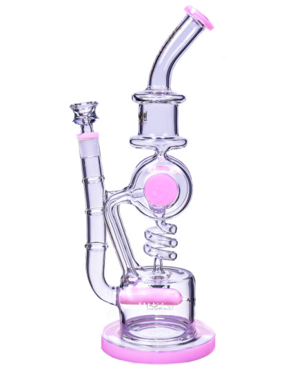 The Will - Lookah Glass 13" Recycle Bent Neck Glass Water Pipe Bong - Milk Pink