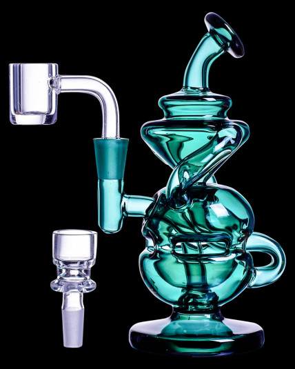 Vortex Veil - Atomic Glass - Faberge Helix Recycler Bong/Dab Rig