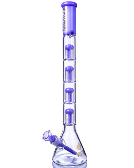 King's Chalice - Atomic Glass - 22" Quad 6-Arm Tree Perc Big Beaker Bong - Milk Purple