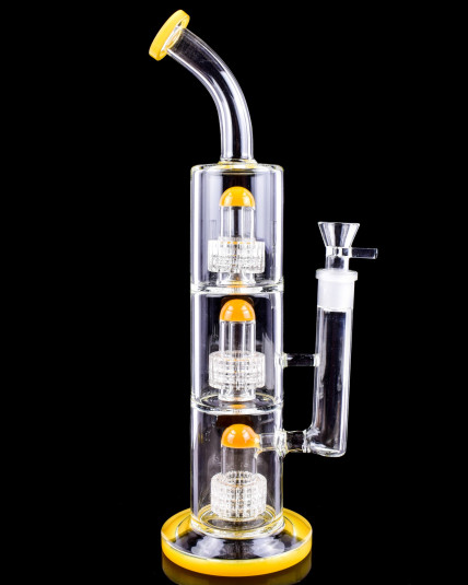 The Defender - 14" Triple Inline Showerhead Bong