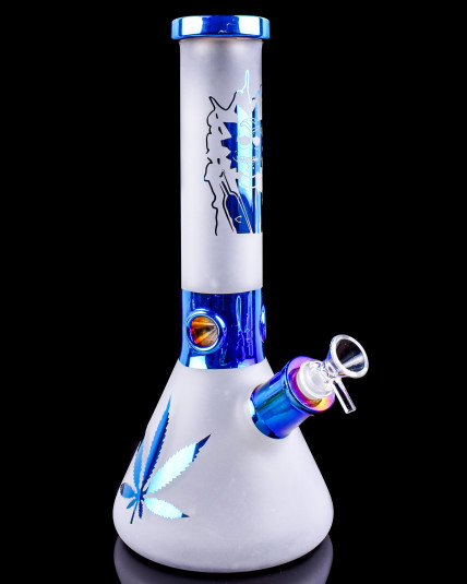 Space Cruiser - 13" Rick & Morty Blue Iridescent Beaker Bong