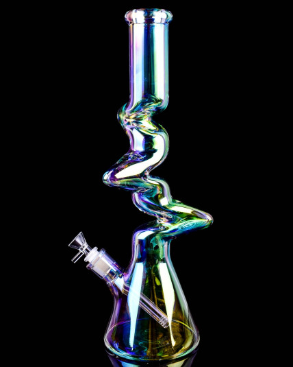 18" Electro Plated Triple Kink Beaker Zong Bong