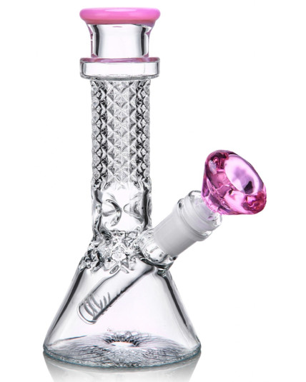 8" Chic Blossom Elegance Beaker Bong - Pink