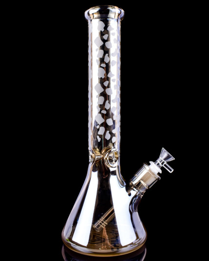 Chill Glass - 15" Designer Thick Beaker Bong - Brass