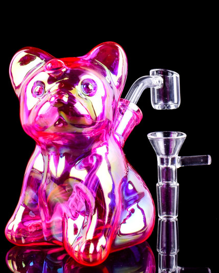 Cute Puppy Bong/Dab Rig - Iridescent Pink