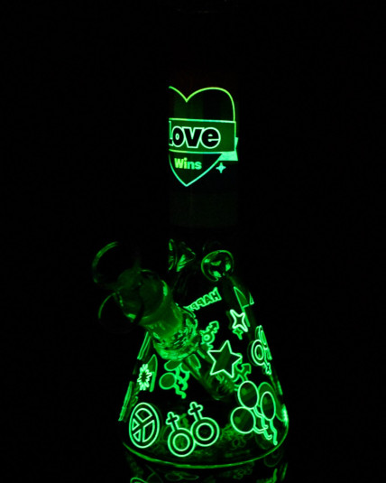 Love Smoke - 10" Beaker Bong - Rainbow