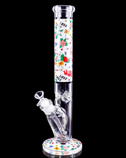 Love Goddess - 16" Straight Tube Heart Bong