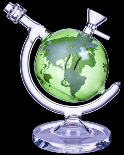 World Globe Bong - Glow in the Dark - Atomic Glass