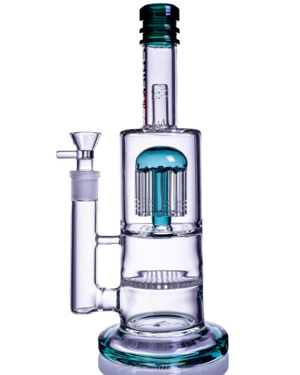 The Skyline - Chill Glass - 12" Tree Perc to Honeycomb Perc Bong