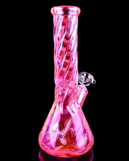 Infinite Love -  Atomic Glass - 12" Thick Iridescent Beaker Bong - Pink