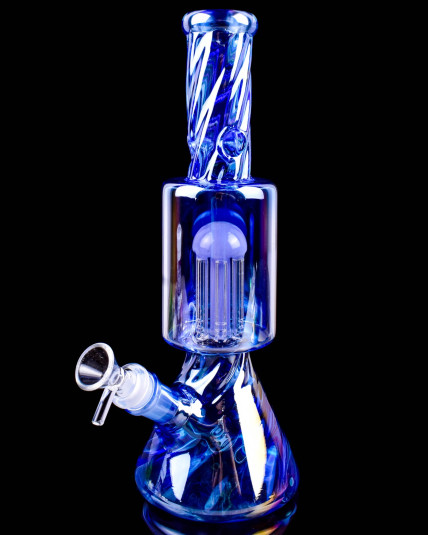 Cotton Candy Cyclone Tree Perc Bong - Iridescent