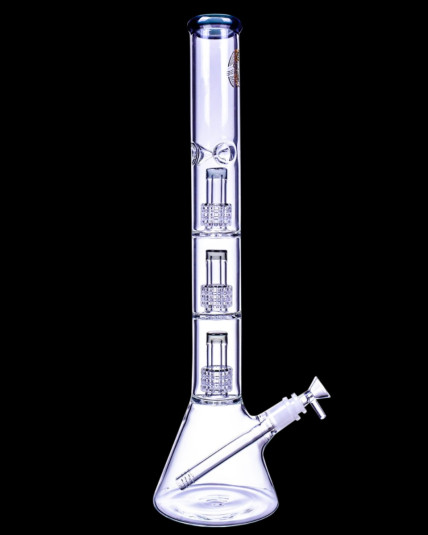 20" Triple Showerhead Perc Beaker Bong - Ash Black