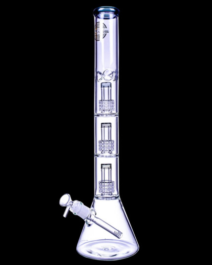 20" Triple Showerhead Perc Beaker Bong - Ash Black