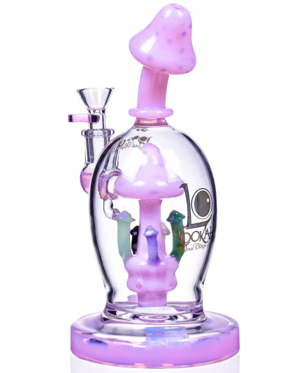 The Toadstool - 9" Lookah® Mushroom Bong Glass Water Pipe - Pink