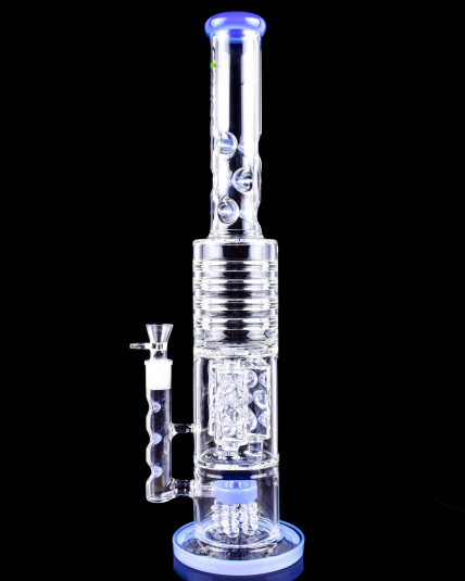 Trident Frost - Clover Glass - 20" Triple Barrel Bong