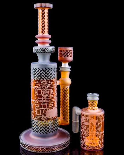 Back Alley Burn - Graffiti Bong & Ash Catcher Set