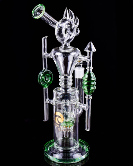 Reactor X - Tsunami Glass - 15″ Showerhead Donut Recycler Bong