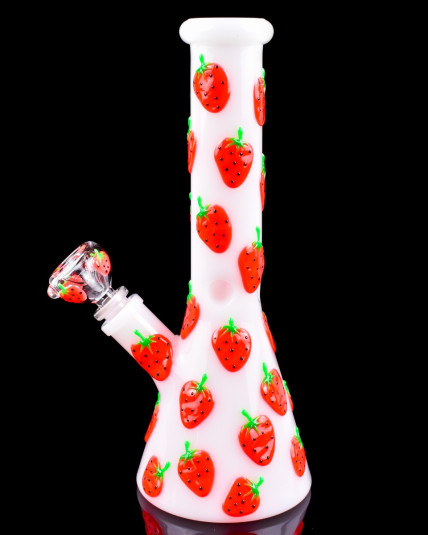 Strawberry Starlight Glow In The Dark Beaker Bong