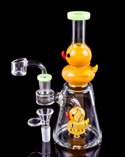 Atomic Glass - Double Daisy Duck Bong