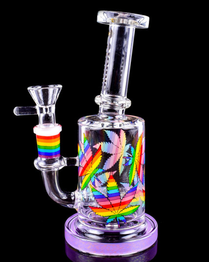 Rainbow Leaf Blaze - Atomic Glass - Colorful Mini Bong
