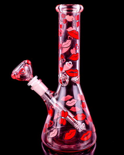 Heart and Kisses Beaker Bong
