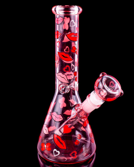 Heart and Kisses Beaker Bong