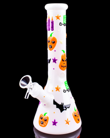 Halloween Haunt Glow Beaker Bong by Atomic Glass