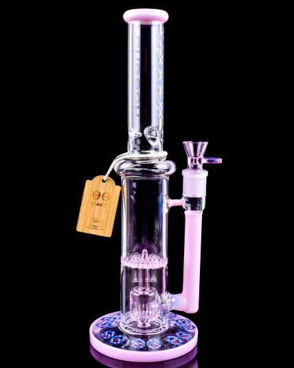 Dreamy Drift - Cheech Glass - 14" Double Perc Pack a Punch Bong - Pink