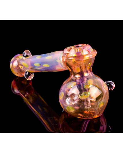 6" Golden Fumed Hammer Bubbler - Gold Fumed