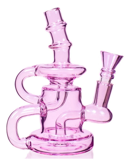 The Pink Surfer - 5” Mini Water Recycler Bubbler Girly Bong - Pink 