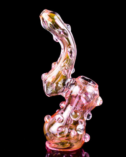 6" Golden Fumed Bubbler - Pinkish Golden Tint