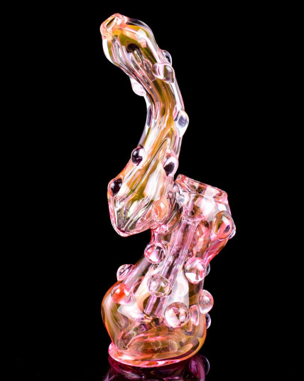 6" Golden Fumed Bubbler - Pinkish Golden Tint