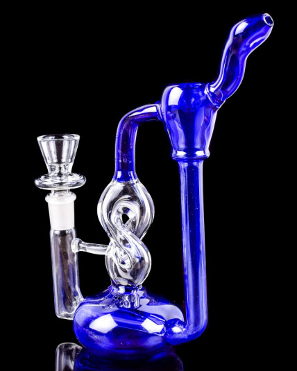 7" DNA Helix Twist Recycler Bong Water Pipe