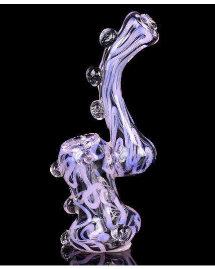 6" Swirled Bubbler with Beads - Pink Slime