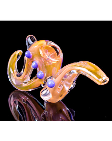 The Ancient Hook - 8" Golden Fumed Sherlock Hand Pipe