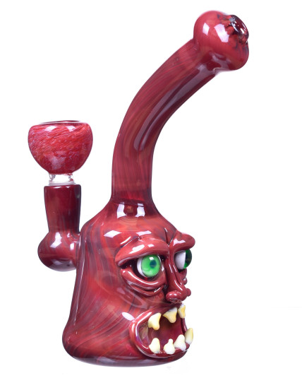 Halloween Monster - 8" Tilted Marble Bubbler