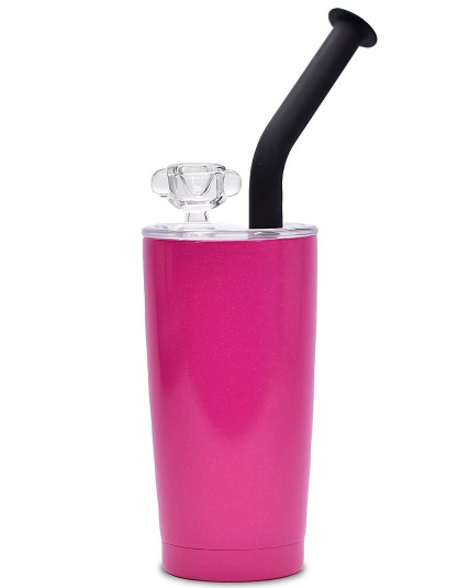 Single Color Polar Blast Water Bottle Bong - Hot Pink