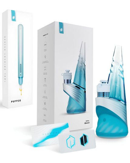 Puffco Peak Pro 3DXL Electric Dab Rig & Hot Knife Set - Glacier - Limited Edition