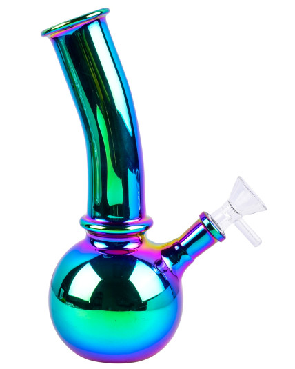Round Base Electroplated Iridescent Bong - Buy 1 Get 1 Free!!