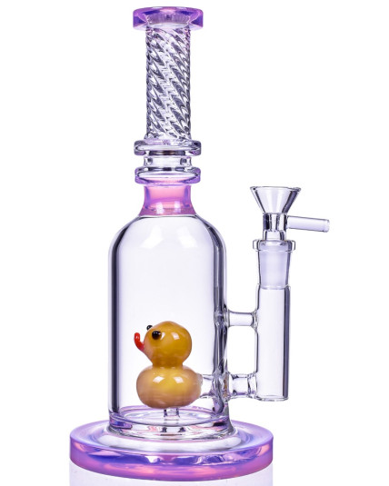The Daisy Duck Bong - 9" Spiral Design Dab Rig - Pink