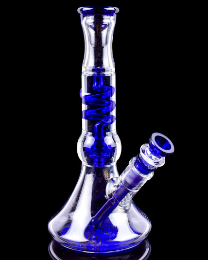 Atomic Glass Glycerin Coil Perc UFO Beaker Bong - Blue