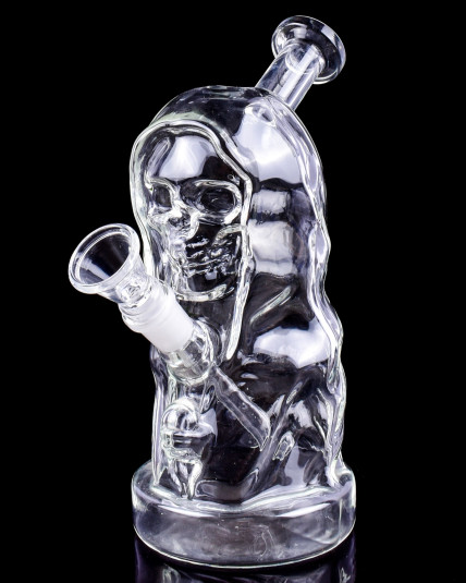Clear Grim Reaper Skull Bong