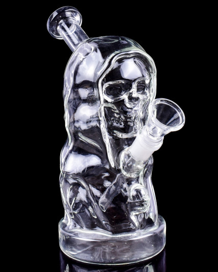 Clear Grim Reaper Skull Bong