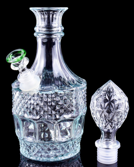 Vintage Crystal Decanter Style Bong - Liquor